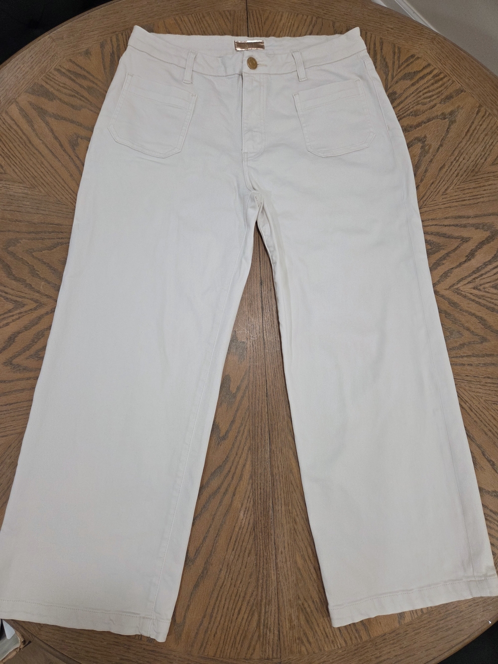 Kut From The Kloth Charlotte Jeans Size 10 Off White High Rise Wide Leg Coastal